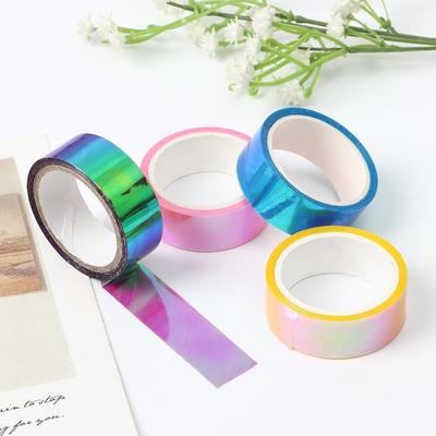 Spiegelverpackung Wasserdicht Grafisches Klebeband Regenbogen Abnehmbar Glitzer Metallisches Klebeband Schreibwaren Dekorative Klebebänder Geschenkbox