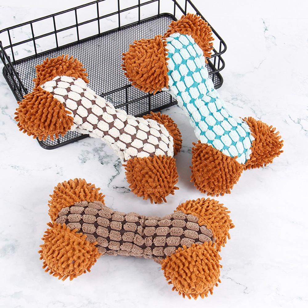 Durable Squeaky Plush Dog Toy - Chew & Molar Toy for Teeth Cleaning, Soft Non-Toxic Interactive Pet Toy,