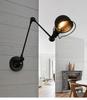 Nordic Industrial Retractable Swing Arm Wall Lamp - Modern Minimalist Design for Living Room or Bedroom