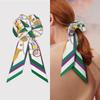 Girl Hair Silk Scarf Lady Elastic Scrunchies Ties Band Accessories Luxury Design Horse Print Ponytail Hairstyle Hairbands Ribbon