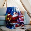 Christmas Santa Claus Theme Printed Blanket - Perfect for Couch, Bed, Travel & Outdoor Use | Machine Washable, Cozy & Durable.