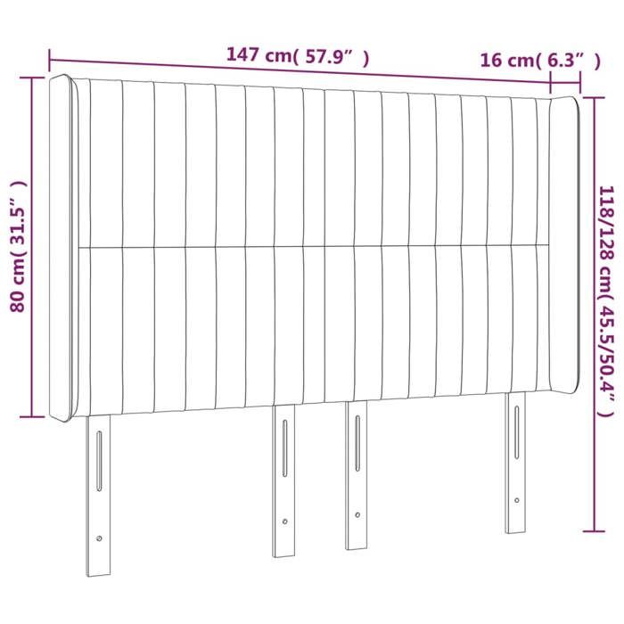 VidaXL Tête de Lit à LED Meuble de Chambre à Coucher Accessoire de Lit Double Tête de Cadre de Lit Intérieur Crème 3124289