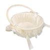 Wedding Flower Basket Elegant Lace Trim Flower Basket with Bow Decoration for Celebration Prop