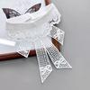 New Hollow Lace Embroidery Fake Collar For Women White Black False Detachable Collar Lapel Shirt Tie Necklace Clothes Accessory