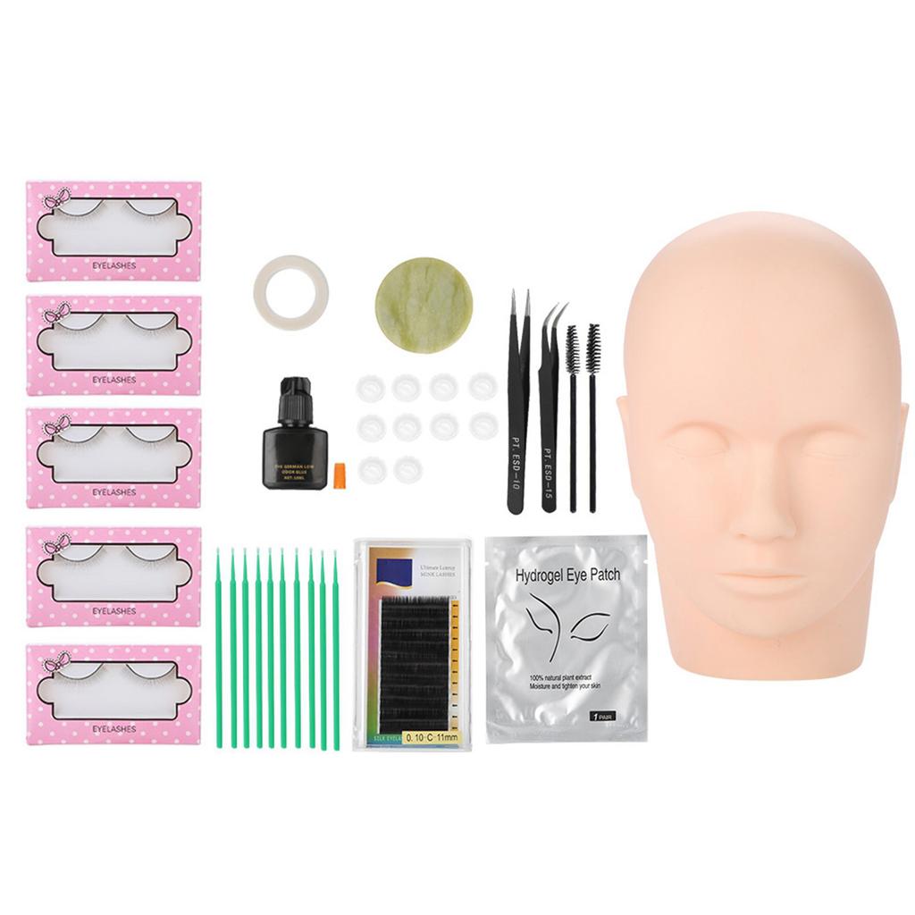11pcs / Set Eyelashes Extension Kit Grafting False Eyelashes Tweezers Cleaning Rods Glue