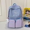 Fashion Color Blocked Bow Embroidery Colorful Polka Dot Pattern Student Backpack For Travel And School