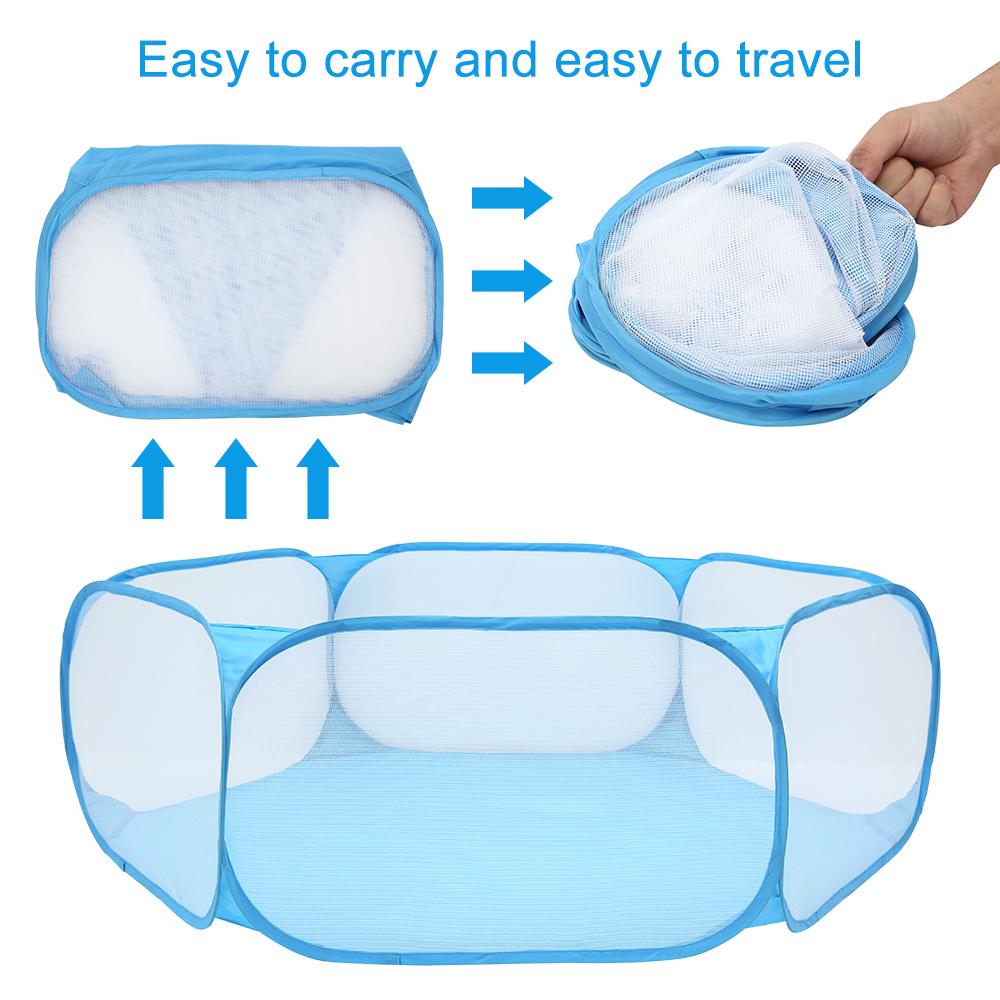 Portable Folding Pet Fence Small Dog Cat Animal Cage Game Playground Fences for Hamster Chinchillas and Guinea- Pigs