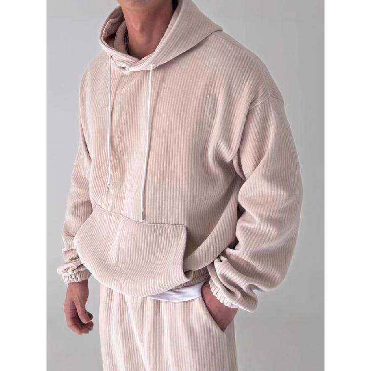 

Осень И Зима Новая Мужская Толстовка Повседневная Мода Вельвет Однотонная С Капюшоном Большой Карман Спорт Дом Мужчины XL