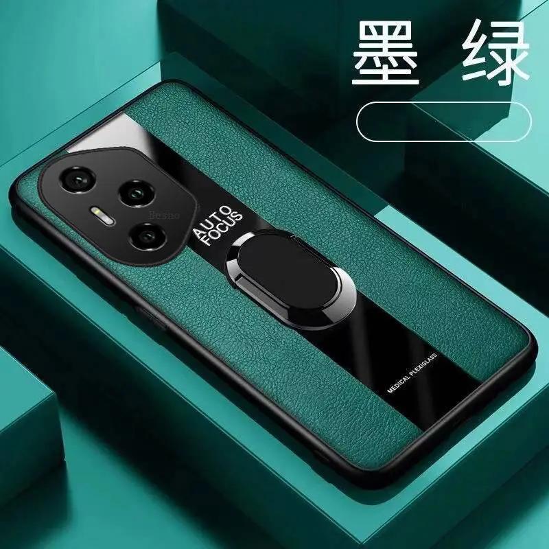 Pro Honor 400 Pro Magnetický prstenový stojánek Držák Pouzdro na telefon Pro Honor 400 Pro 5G Luxusní kožené Nárazuvzdorný Bumper Zadní kryt