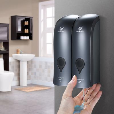 CHUANGDIAN 300ml*2 Dispensador de jabón manual de doble cabezal montado en la pared Gel de ducha Champú líquido