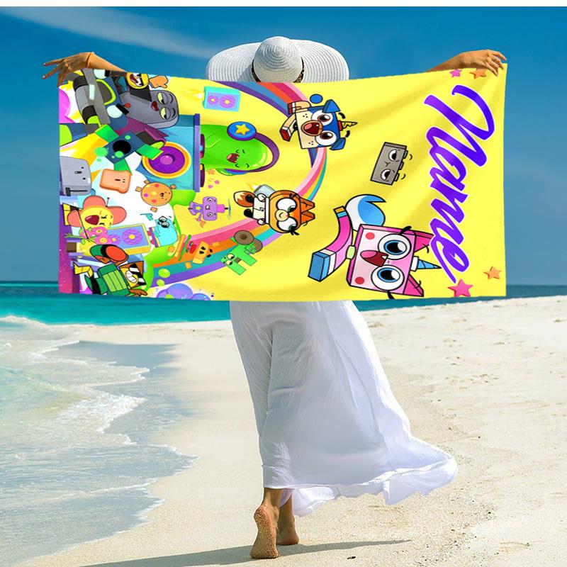 Personalized customized proof beach towel with UniKitty pattern - soft, absorbent,quick-drying,perfect swimming,camping&bathing