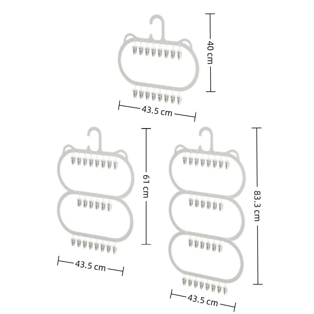 Multi-clip Sock Drying Rack Space-saving Removable Socks Underwear Storage Rack Multi-functional Wardrobe Storage