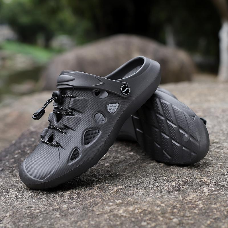Men's Cave Shoes Casual Outdoor Baotou Sandals Two Wear Breathable Beach Sandals