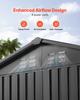 1860 X 1210 X 1841 Mm Metal Garden Shed, Outdoor Storage Shed with Lockable Doors & 4 Louver Vents, Peak Roof Metal Sheds Outdoors Storage, Storaged