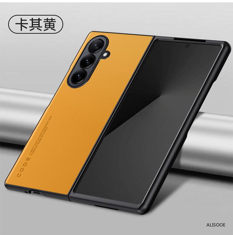 Leather Funda for Samsung Galaxy Z Fold 8 Fold 7 6 5 4 3 Case Fashion Fiber Texture PU Leather + Plastic Hard Protect Cover Capa