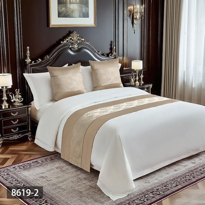 Fashionable and Minimalist Bedspread Hotel and Guesthouse Bedding Patchwork Bed Cover Decorative Strip High-count High-density Light Luxury Bed Skirt