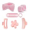 16 Piece Skincare Headband Set, Suitable for Face Washing, Hydrotherapy, and Makeup, Including 1 Headband, Wristband, 3 Hair Cli