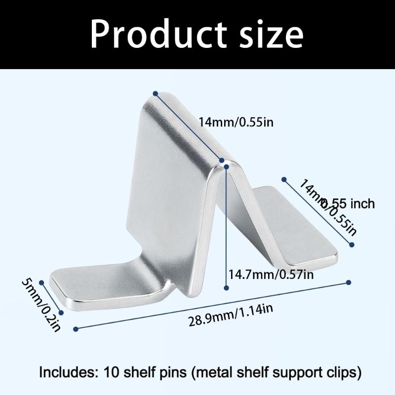 Heavy Duty Shelf Clip Set of 10 Steel Corrosion Resistant for Fixing Wobbly Shelves In Adjustable Racking Systems