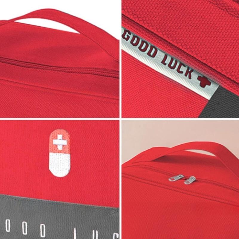 Portable First Aid Kit For Outdoor Hiking Car Family Use Features Multiple Storage Pockets Storage Bag for Home Travel