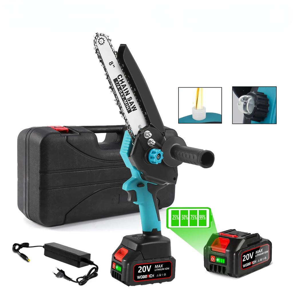 8 Inch Portable Woodworking Saw Cutting Power Tools Brushless Electric Chain Saw Cordless Handheld Pruning Chainsaw