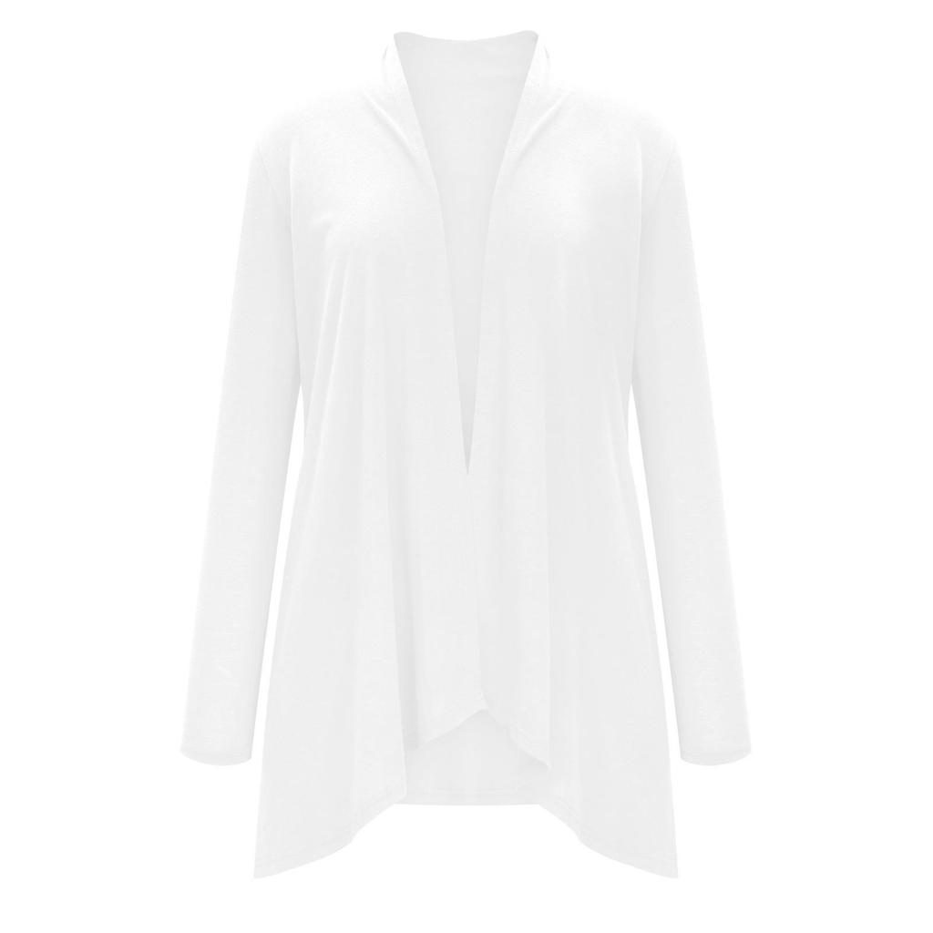 European and American Women's Knit Long Sleeve Solid Cardigan with Pockets - In Stock