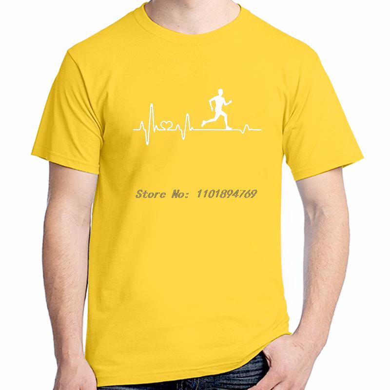 Jogger Jogging Heartbeat Jogging Fitness Pulse Ecg Funny Shirts Graphic Tee Summer Tops Tshirt New Arrival Goods Cotton Tshirt