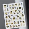 1 Foglio Adesivo 3D per Unghie Laser Foglia d'Acero Animale Pianta Fiore Decalcomania per Decorazione Nail Art