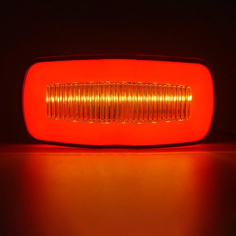 12-24V 1 Pair Truck Trailer 4" LED Red Side Marker Clearance Light Turn Signal Lamp fit for Buses Lorries Semi Van RV Car IP67