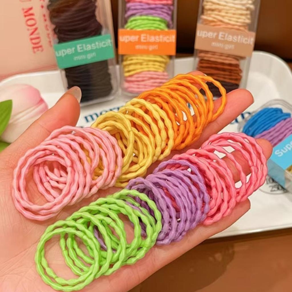 Children's basic hair rope, braided without damaging hair, high elasticity rubber band, boxed headband