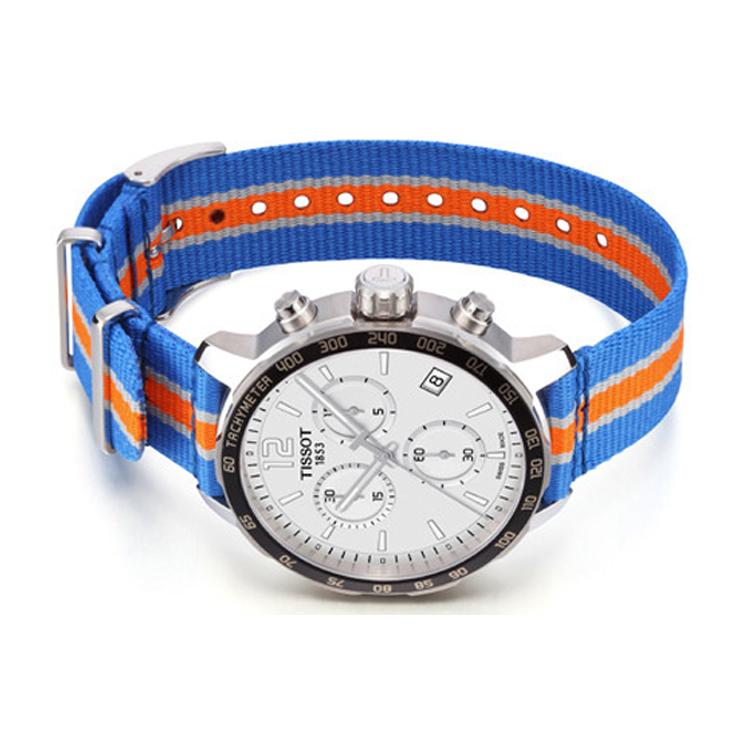 Tissot Time Jog Collection Quartz Movement Men's Watches Watch 42mm Silver Dial Stainless Steel Case Nylon Strap T095.417.17.037.06