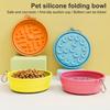 Foldable Pet Bowl Portable Slow Feeder Bowl with Suction Cups Non-Slip Silicone Collapsible