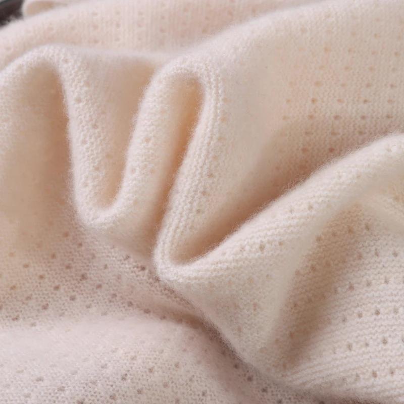 Women's 100% Cashmere Triangle Scarf Shawl Warm Soft Knitted Solid Hollow out Winter Accessory for Wearing with Shirt