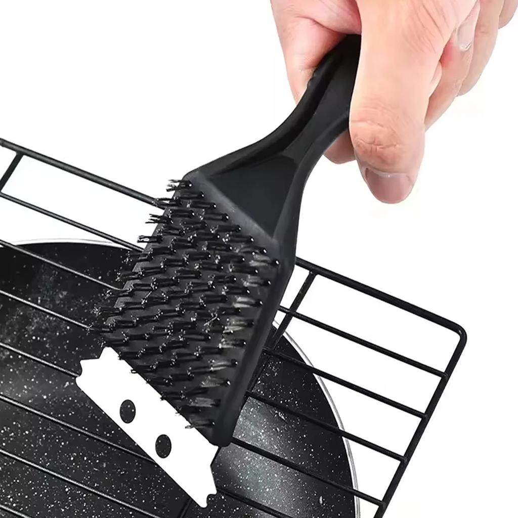 1pc- Barbecue Brush Multifunctional Barbecue Cleaning Brush BBQ Stainless Steel Barbecue Wire Oven and Grill Cleaning Brush