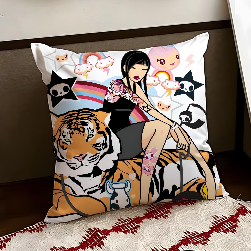 TTokidoki Cushion Cover Reversible Soft Durable Pillow Cover Home  Car MultiScene Use for Daily Comfort