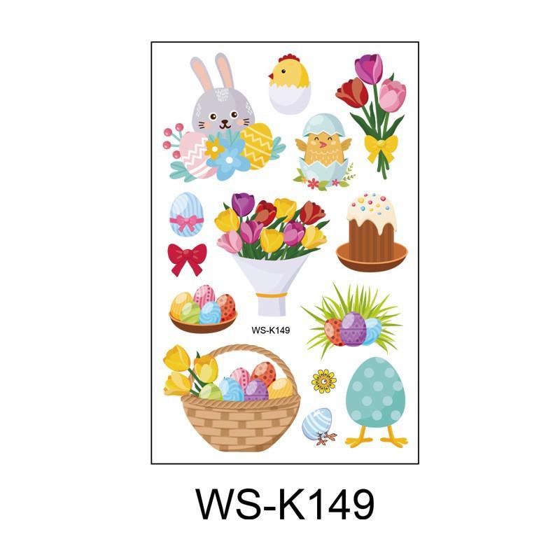 Cross Border Easter Party Egg Tattoo Sticker Waterproof Holiday Children's Cartoon Rabbit