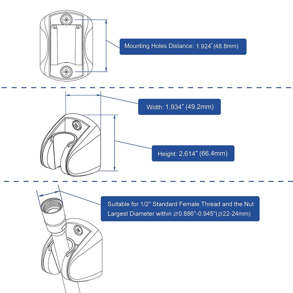 Bathroom Bracket Bracket Shower Head Holder Protable Punch-free Shower Suction Attachable Bathroom Bracket Head
