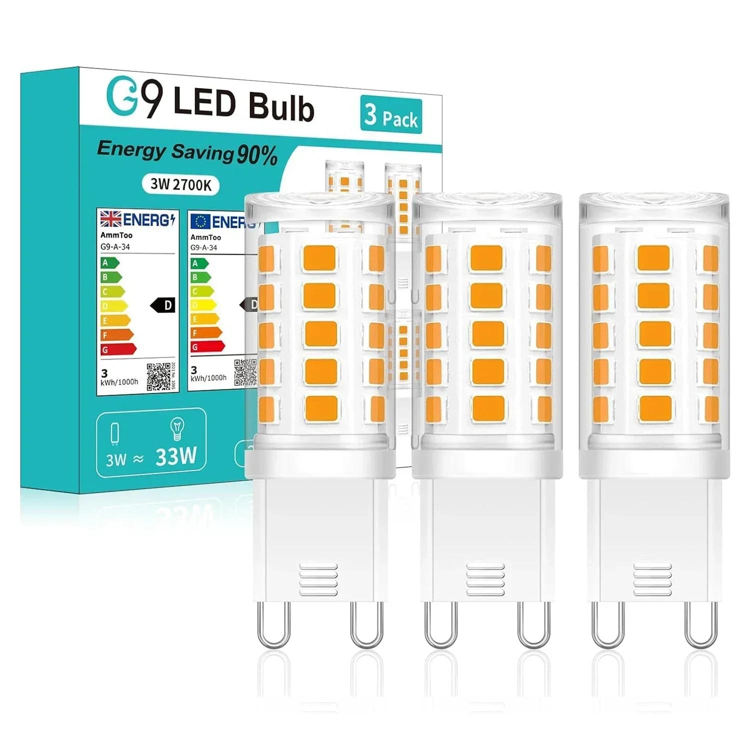 

8pcs 3pcs Brightest G9 LED Lamp SMD 2835 Light Bulb Warm White Spotlight replace Halogen light Ceramic Lamp For Home Chandelier