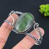 Natural Green Fluorite Gemstone 925 Sterling Silver Cuff Bangle Adjustable N9i39