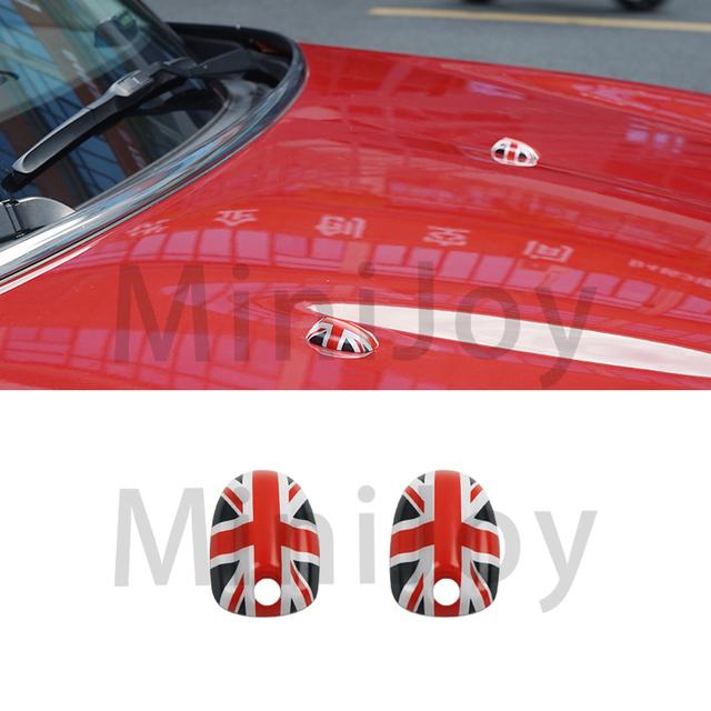 Union Jack Car Wiper Water Spray Nozzle Covers For MINI Cooper S One Countryman Clubman F54 F55 F57 F56 F60 Auto-Accessories