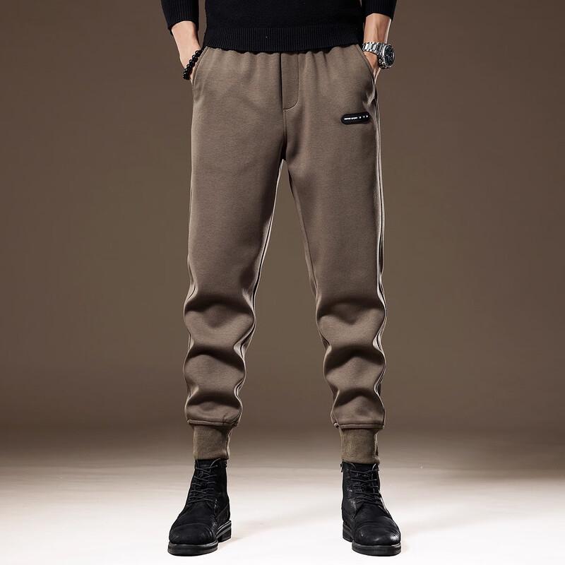 Men's American Retro Fleece Lined Knit Sweatpants