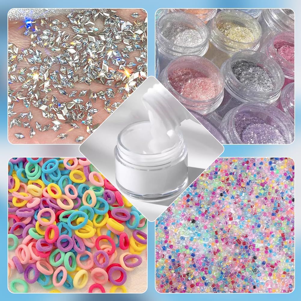 BENECREAT 24-Piece Set of 20ml Small Round Cases for Beads, Cosmetics, and Nail Art Parts, Refillable Containers, and Small Item Storage Boxes, Clear