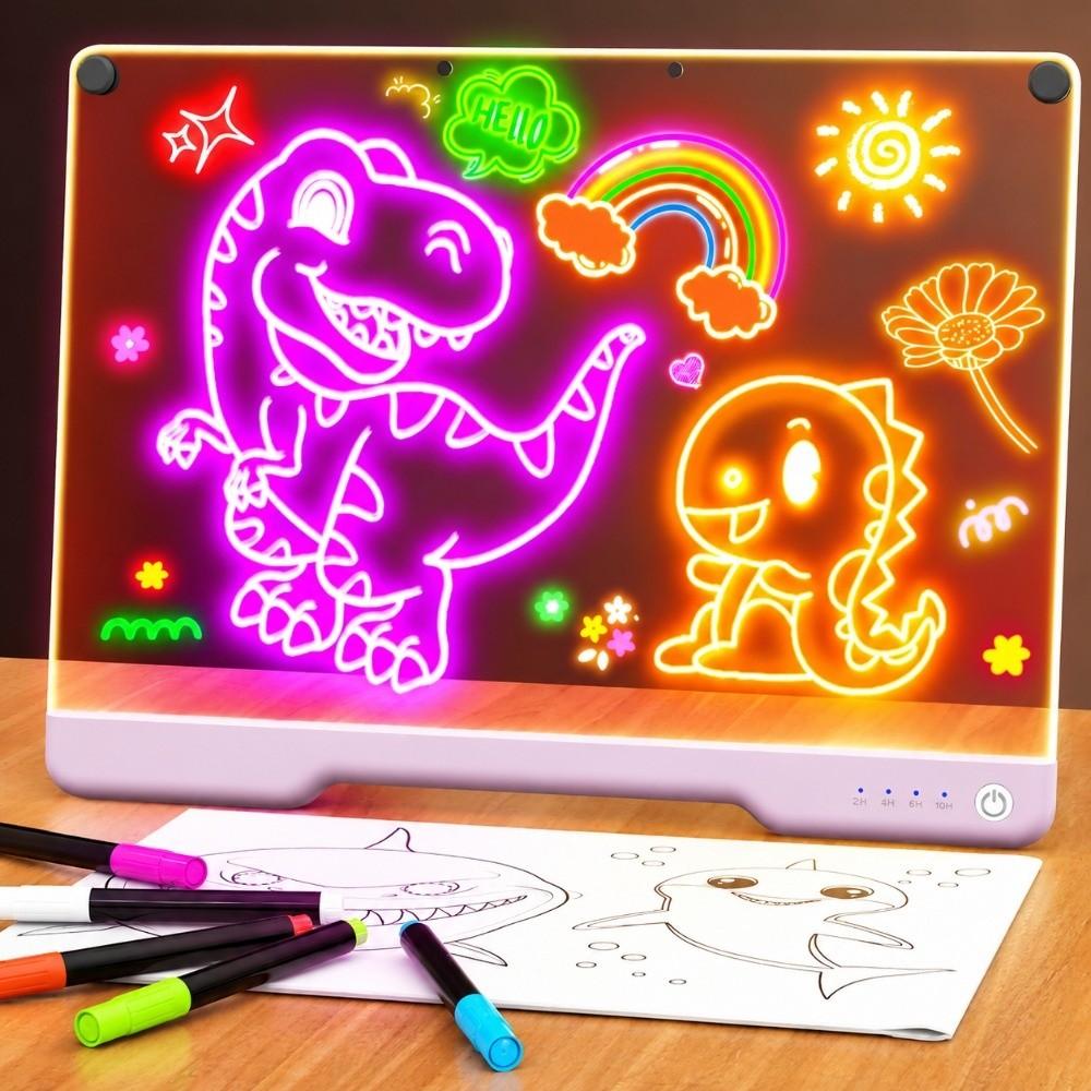 Colorful Lights Message Board Acrylic Erasable Doodle Board Acrylic LED Writing Board Children