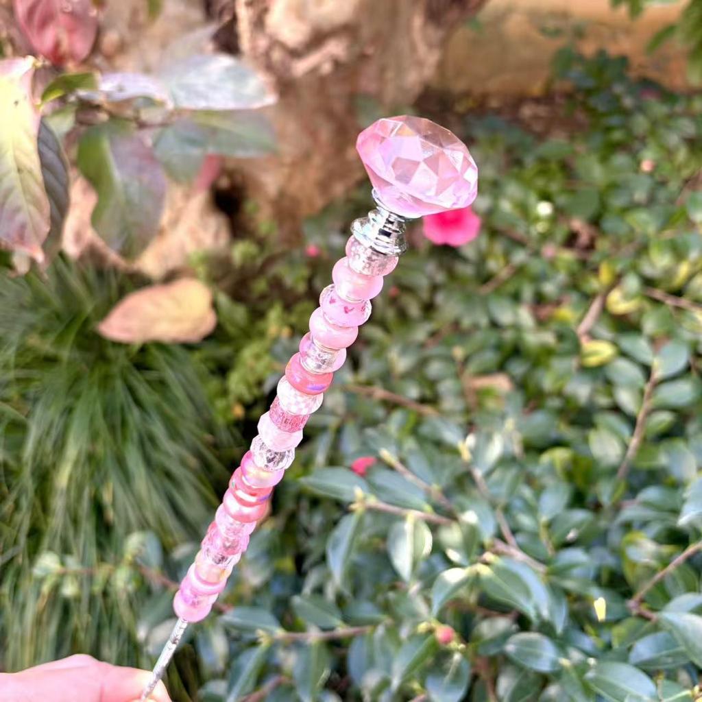 DIY Beading Fairy Wand Glass Diamond Garden Flower Pot Decoration with 20 Mixed Beads