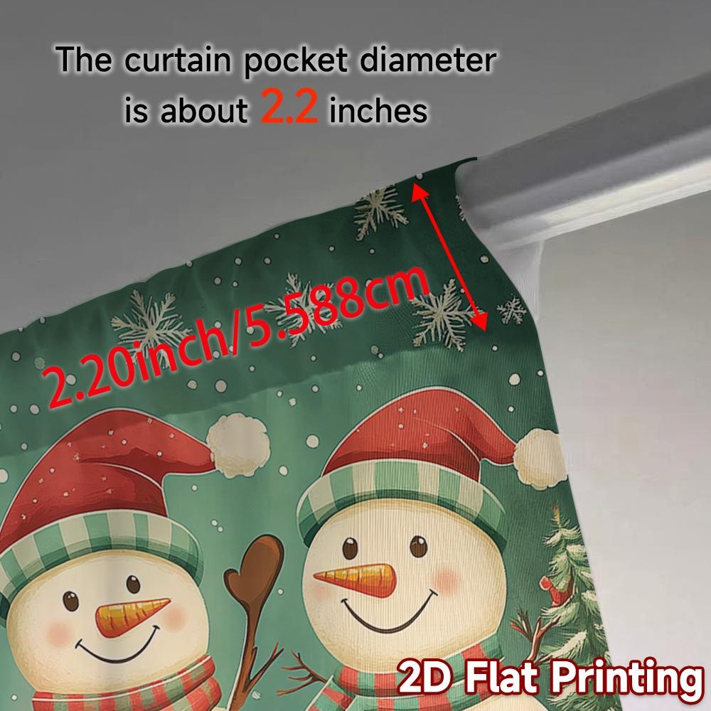 2pcs,Curtains Cute Snowman Christmas Holiday_c (2) Popular Curtain Fabric Versatile Fabric Curtains Room Decor Use for Bedroom,