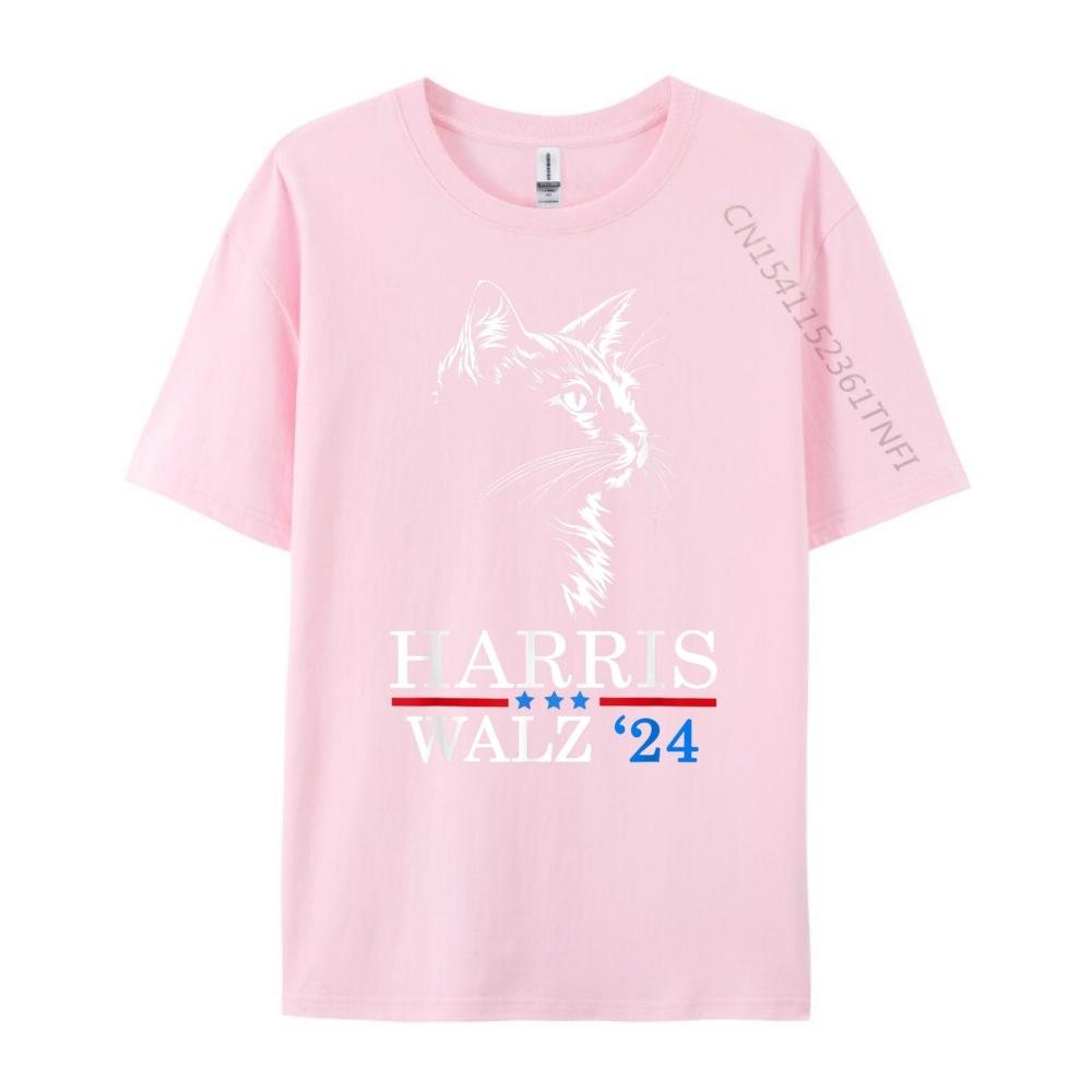 Harris Waltz 2025 Election Kamala Harris Cat Lady Mens Designer T Shirt Men Short Sleeve Tee Gothic Style