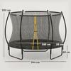 8ft Outdoor Trampoline with Enclosure Net, Spring Cover, Black