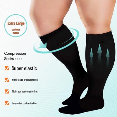 Plus-Size Compression Sports Socks: Mountain Climbing, Running, Over-the-Knee Calf Support