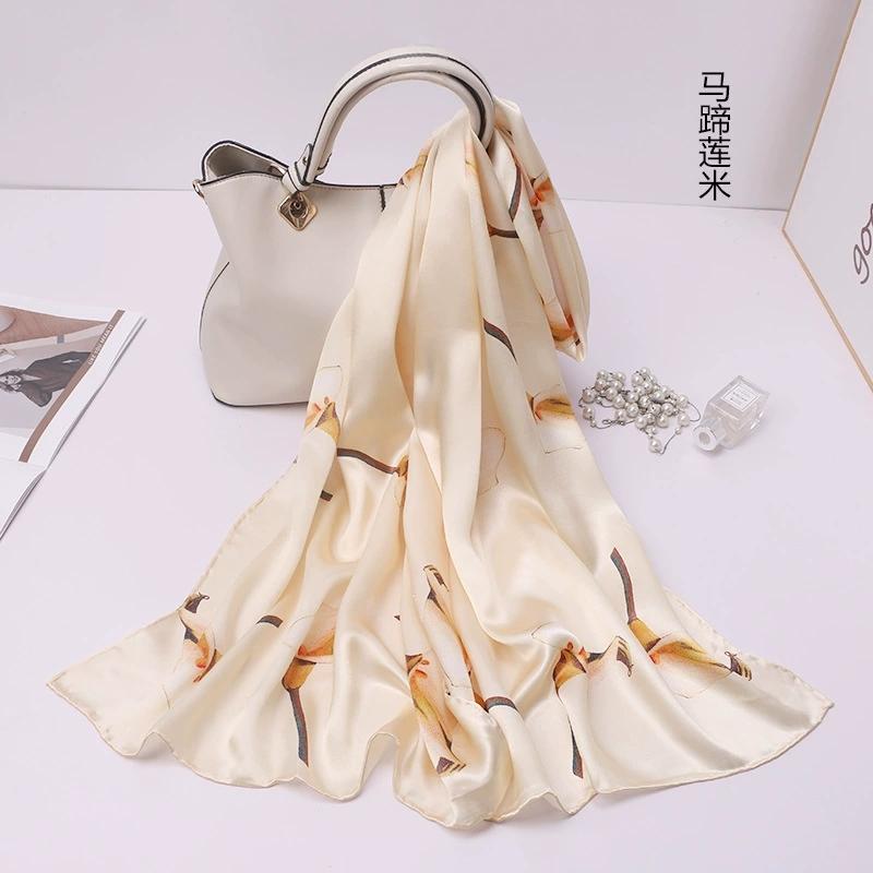 High Quality 100% Silk Scarf Shawl Hijab Wrap Women Hand Roll Edge Spring Summer Beach Scarves