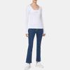 Calvin Klein Logo U-Neck Slim Fit Long Sleeve T-Shirt Women Tops 47D218G-YAA