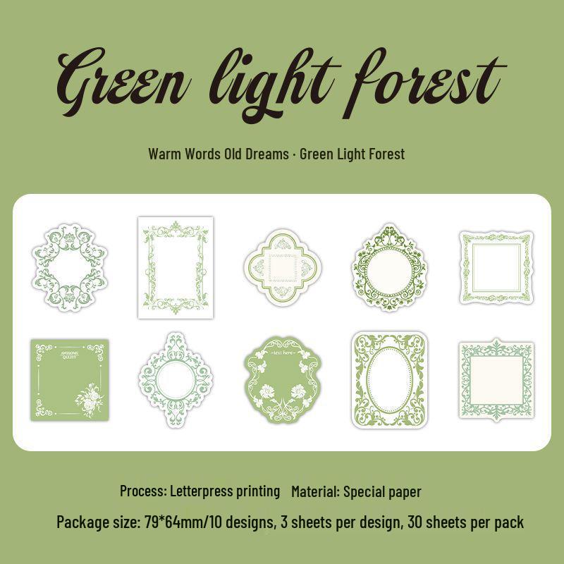 Infeelme Warm Words & Old Dreams Sticky Notes - Artistic Embossed Journal, 30-Sheet Pack, 4 Styles